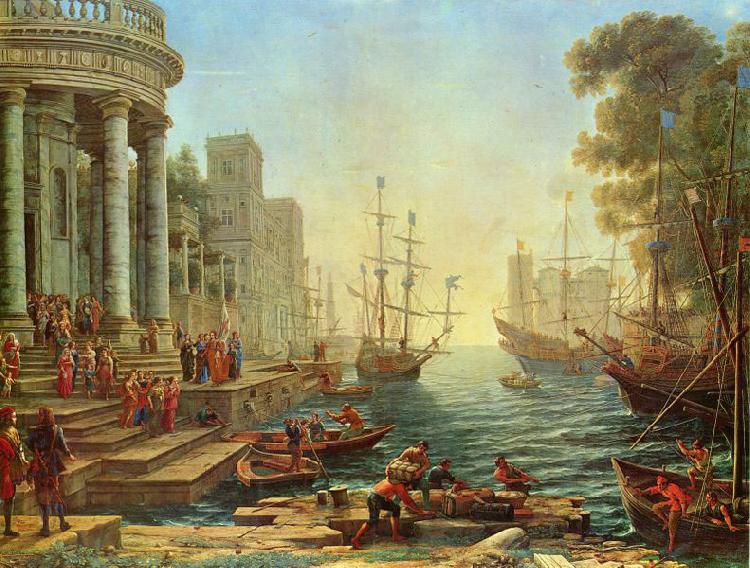 Claude Lorrain Seaport with the Embarkation of Saint Ursula oil painting image